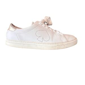 Kate Spade Angelise  White Leather Low-Top Sneakers Minimalist Design